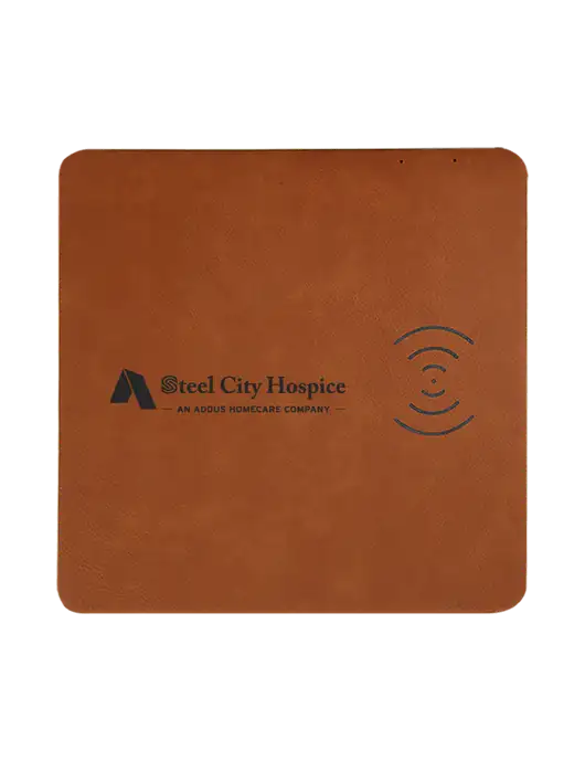 Rawhide Laserable Leatherette Phone Charging Mat w/Steel City Hospice Logo
