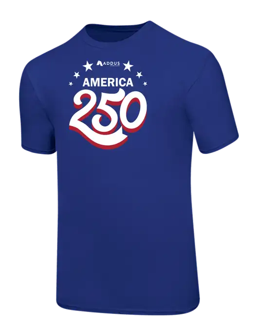 Ring Spun Royal 4.5 oz T-Shirt w/America 250 3D Logo