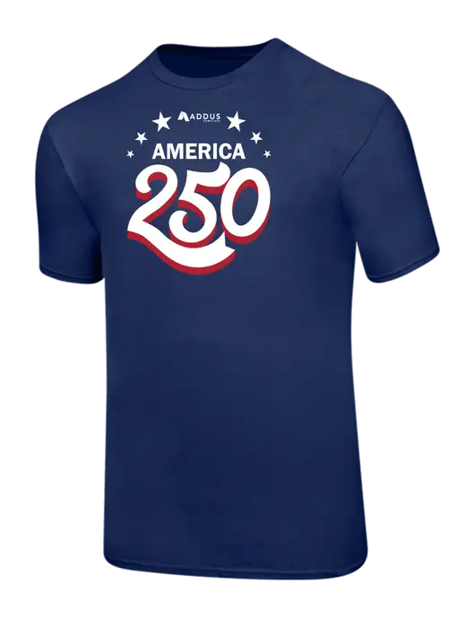 Ring Spun Navy 4.5 oz T-Shirt w/America 250 3D Logo
